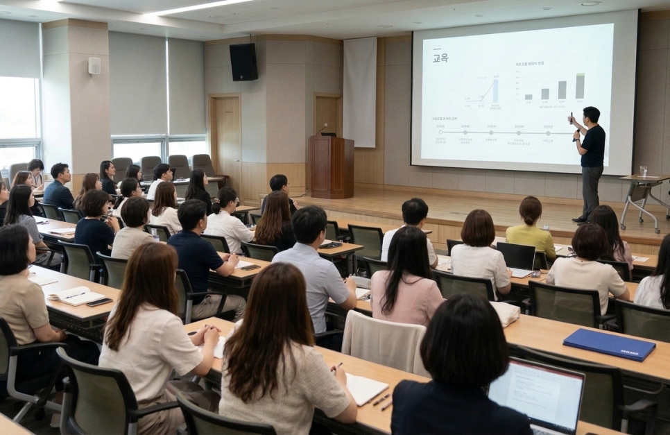 강의실에서 진행되는 집합 교육