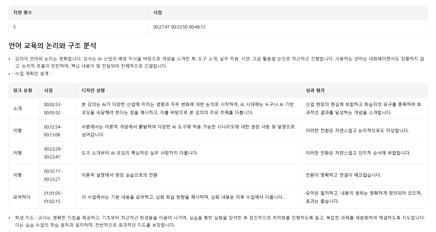수업 분위기 분석